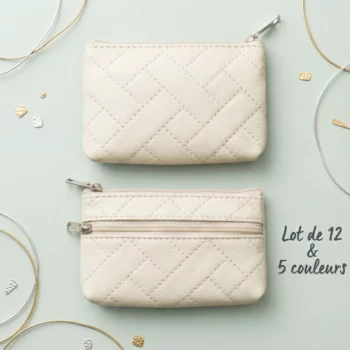 👛 Lot de 12 (0,75€ Pièce) Porte-Monnaie Double Zip "5 Couleurs" – Élégance & Praticité – Image 5