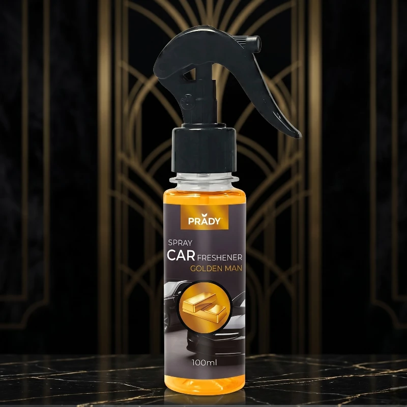 grossiste spray voiture et maison golden man prady Carton de 12 (1,35€ Pièce) 🚗 Spray d'Ambiance Parfumé Voiture & Maison – Golden Man (100ml) – Image 1