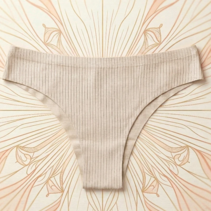 grossiste tanga pour femme espagne (13) Lot de 4 (soit 0,70€ unité) : Tangas Taupe Clair "Pink Intimo" – Confort Sans Couture & Effet Côtelé – Image 1
