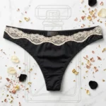 Lot de 6 (soit 0,70€ unité) : Lot de 6 Tangas Noir "Romantico Lace" - Orbro Underwear