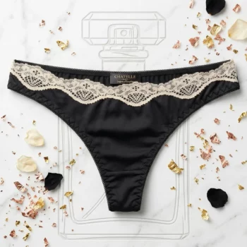 Lot de 6 (soit 0,70€ unité) : Lot de 6 Tangas Noir "Romantico Lace" - Orbro Underwear