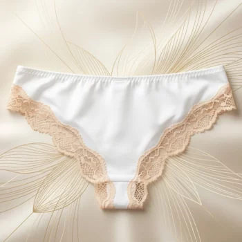 Lot de 6 (soit 0,70€ unité) : Lot de 6 Tangas Blanc/Pêche "Romantico Lace" - Orbro Underwear – Image 2