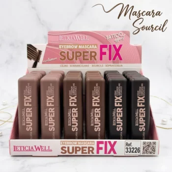 📦 Présentoir Professionnel (0,95€ Pièce) : 24 Mascaras Sourcils "Super Fix" – Leticia Well