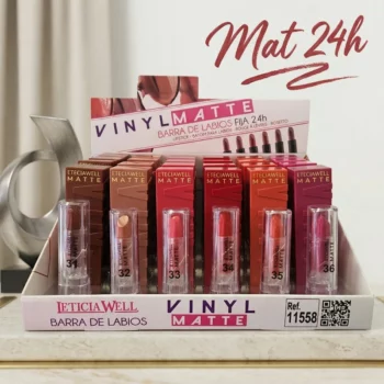 📦 Présentoir Comptoir de 24 (0,99€ Pièce) : Rouges à Lèvres "Matte 24H" – Leticia Well