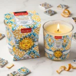 Lot de 6 🕯️ ✨ Bougie Parfumée à La Pêche Collection "Mosaïque" – Seta Home (85g)
