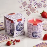 Lot de 6 🕯️ ✨ Bougie Parfumée à La Fraise Collection "Mosaïque" – Seta Home (85g)