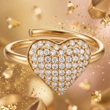 💍 Bague Réglable Premium Coeur Strass – Collection Ajustable Éclat En Acier Inoxydable 🌟 – Image 3
