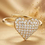 💍 Bague Réglable Premium Coeur Strass – Collection Ajustable Éclat En Acier Inoxydable 🌟