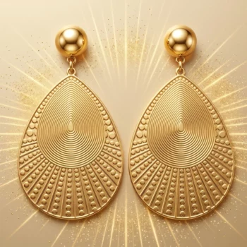 ✨ Boucles d'Oreilles Créoles "Soleil Levant" ✨ 6cm X 4cm