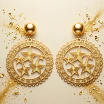 ✨ Boucles d'Oreilles Créoles "Soleil Levant" ✨ 6cm X 4,50cm