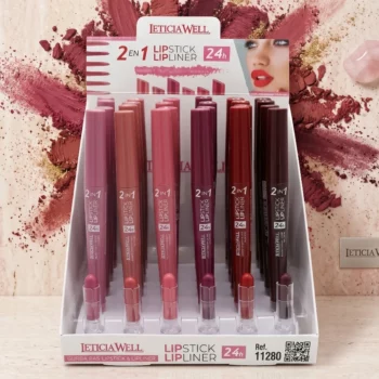 💄 Lot de 24 Duos Crayon 2-en-1 (Rouge à Lèvres & Contour) Leticia Well – Prix Déstockage Massif ! 💋✨ – Image 2