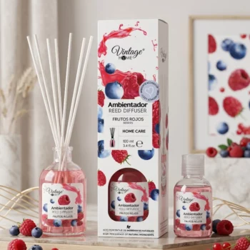 🍓 Mikado "Baies Rouges" – Vintage Home (100 ml + Recharge 50 ml offerte) 🫐
