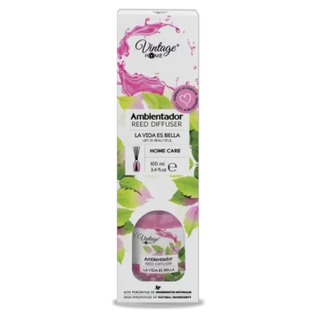 Carton de 12 🌸 Mikado "La Vida es Bella" – Vintage Home (100 ml + Recharge 50 ml offerte) 🌸 – Image 2