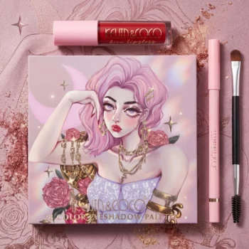 🌙 Set de Maquillage 4 Pièces Kevin & Coco – Palette 24 Couleurs, Gloss, Crayon & Pinceau ! 💖✨