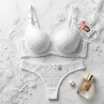 🖤 Lot de 6 Ensembles Lingerie 2 Pièces – Dentelle Florale & Lanières (Bonnet C) ✨ Podiums de Tailles