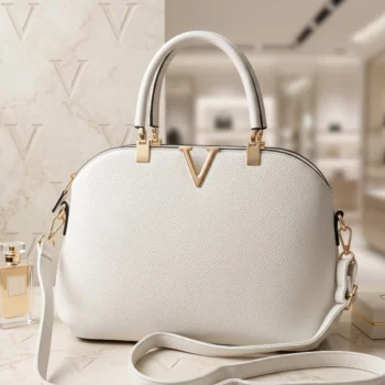 👜 Sac à Main Élégant en Simili Cuir – Blanc Intemporel 🖤 35cm – Image 4