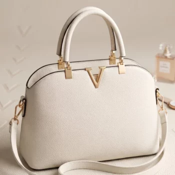 👜 Sac à Main Élégant en Simili Cuir – Blanc Intemporel 🖤 35cm