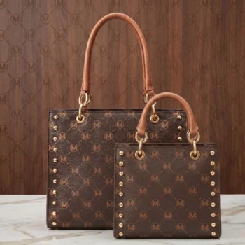 👑 Duo de Sacs à Main Élégance – Simili Cuir Marron Fauve 🤎
