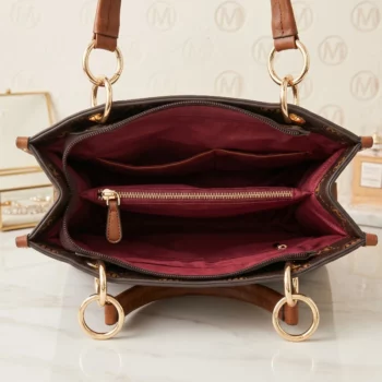 👑 Duo de Sacs à Main Élégance – Simili Cuir Marron Fauve 🤎 – Image 3