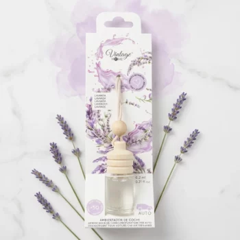CARTON DE 12 🌿 DÉSODORISANT VOITURE VINTAGE HOME – LAVANDE (6,2 ML)