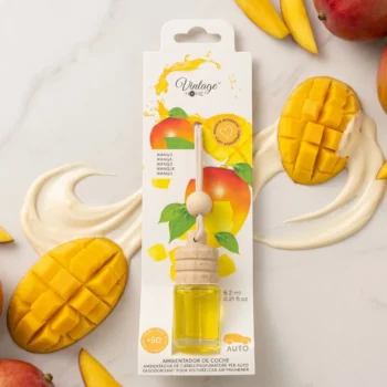 CARTON DE 12 🥭 DÉSODORISANT VOITURE VINTAGE HOME – MANGUE (6,2 ML)