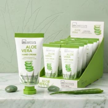 LOT DE 12 🌿✨ PRÉSENTOIR DE CRÈME POUR LES MAINS ALOE VERA 30 ML – IDC INSTITUTE – Image 2