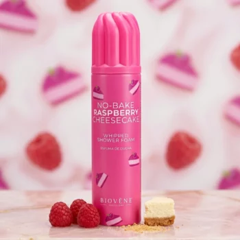 LOT DE 6 🍰✨ MOUSSE CHANTILLY DE DOUCHE – CHEESECAKE FRAMBOISE (250ML) – BIOVÈNE BARCELONA 🧴🍓