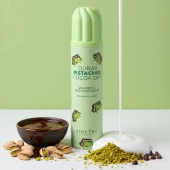 LOT DE 6 💚🍫 MOUSSE CHANTILLY DE DOUCHE – PISTACHE DE CACAO STYLE DUBAÏ (250ML) – BIOVÈNE BARCELONA 🧴 – Image 2