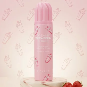 LOT DE 6 🍓🥤 MOUSSE CHANTILLY DE DOUCHE – MILKSHAKE FRAISE (250ML) – BIOVÈNE BARCELONA 🧴