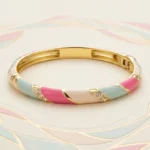✨ Bracelet Jonc Haut de Gamme En Acier Inoxydable – Ouverture à Ressort Haute Qualité