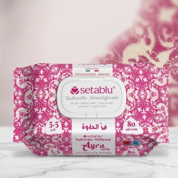 Lot de 6 🕌 Paquets de 80 Lingettes Humidifiées Aura Candy - Setablu
