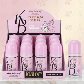 ☁️ Présentoir de 12 déodorant roll on parfumé "Dream Paris" - kiss beauty ✨