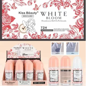 ☁️ Présentoir de 12 déodorant roll on parfumé "White Bloom" - kiss beauty ✨ – Image 2