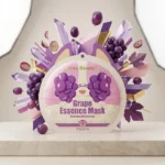 👤 Lot de 12 Masques Tissu Visage "Grape Essence" 🍇 Teint Repulpé & Antioxydant – Kiss Beauty 🧴