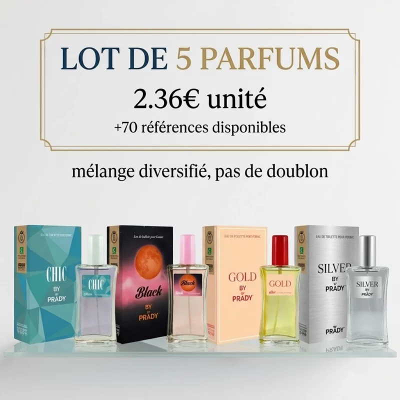 Lot de 5 : Parfum générique Femme - Prady (Bon mélange = 5 parfum différent par lot)