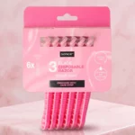 Lot de 12 🪒 Un Rasage Ultra-Doux & Précis : 🧴 Blisters de 6 Rasoirs Jetables 3 Lames "Smooth Shave" – Sence 🌸