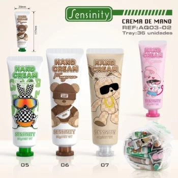 🧸 Pot Distributeur de 36 Crèmes Mains Sensus/SENSINITY "Hand Cream Fragrance" (30 g) : Hydratation & Design Kawaii ! ✨ 🤲 – Image 2