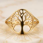 🌟 Pack Revente Premium : Collection 12 Bagues Dorées "Arbre de Vie" Acier Inoxydable & Présentoir Coussin