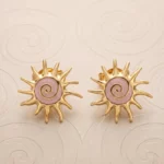 ✨ Paire de Boucles d'Oreilles "Soleil Coloré Rose" En Acier Inoxydable ✨