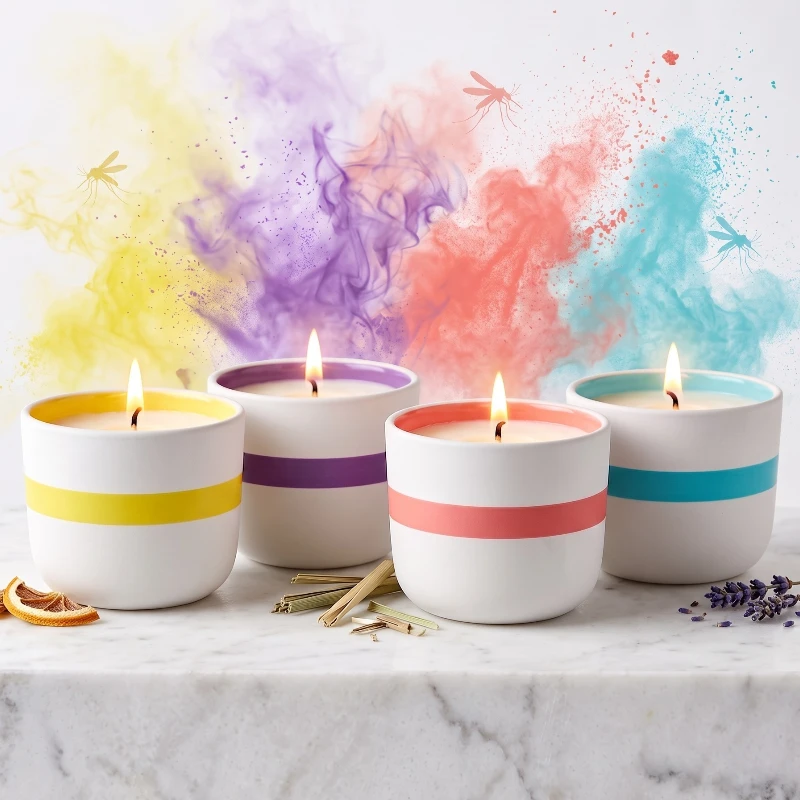 bougie anti moustique setablu pot en céramique lot de 6 🦟 Bougies avec le pot en céramique parfumée Citronella 90 G ✨ – Image 1