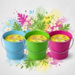 🍋 Lot de 6 bougies à la Citronnelle 120 gr dans un sceau en fer coloré, ✨