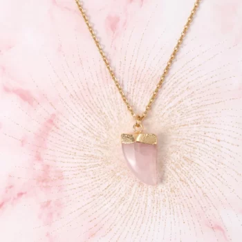 Collier Avec Pendentif Dent Rose – Image 2