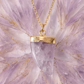 Collier Avec Pendentif Dent Mauve