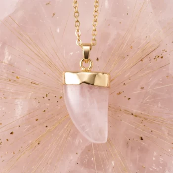 Collier Avec Pendentif Dent Rose