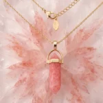 Collier Avec Pendentif Effet Cristal Rose