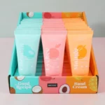 Présentoir de 24 🥥💖 Douceur Fruitée Jusqu'au Bout des Doigts : Crèmes pour les Mains Sence™ (50ml) 🥭✨