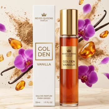 🌟Revente Premium🌟 Présentoir de 20 : Eaux de Parfum Unisex 33ml "GOL DEN VANILLA" - Reyes Queens – Image 2