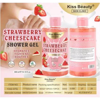 Lot de 6 🍦🍬🍒 Gel douche Cheesecake à la Fraise, 300ml ✨ – Image 2