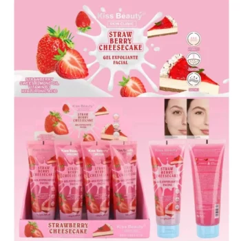 🍬 Lot de 12 Gels Exfoliants Visage 🍓 Strawberry Cheesecake - Kiss Beauty 120g : Peau Douce & Teint Éclatant ! ✨ 🌸 – Image 2