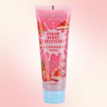 🍬 Lot de 12 Gels Exfoliants Visage 🍓 Strawberry Cheesecake - Kiss Beauty 120g : Peau Douce & Teint Éclatant ! ✨ 🌸